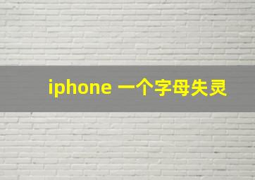 iphone 一个字母失灵